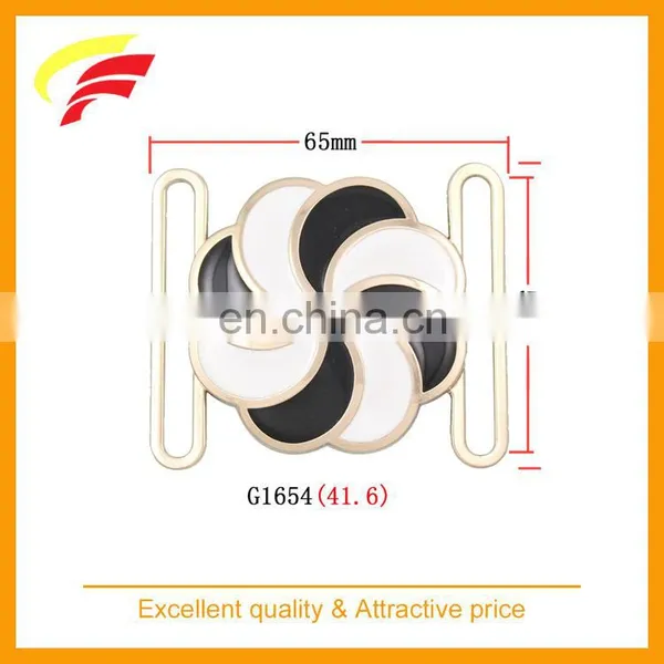 Fashion Black and White Enameled Zinc Alloy Flower Shaped Snap Button for Coat photo-2