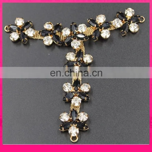 T-shape Metal Rhinestone Shoe Jewelry Chain Sandal Lace Chain