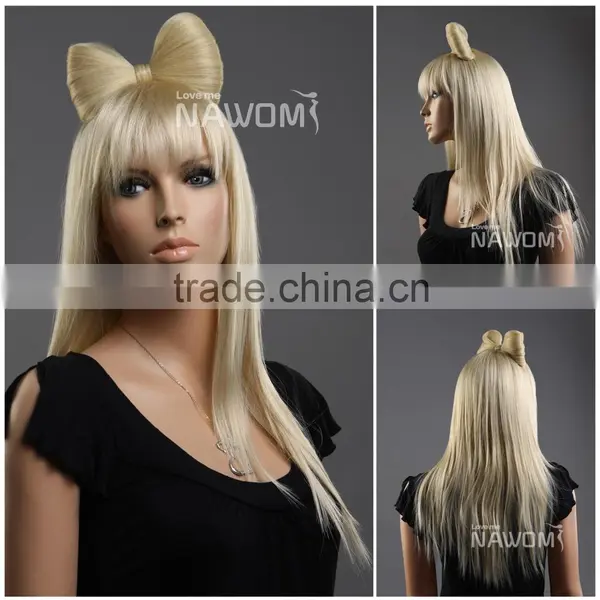 Celebrity Hair Ladygaga Bow Style Wigs Hair