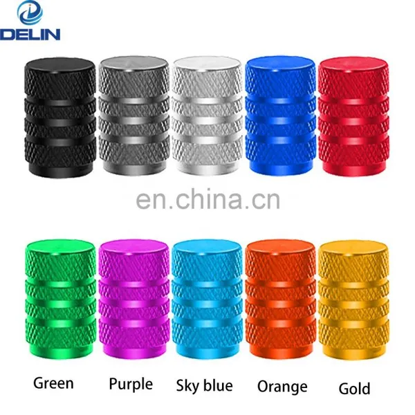 Schrader Valve Universal Colorful Car Auto Aluminum Alloy Anodize Knurled Wheel Tire Valve Caps Dust Covers photo-5