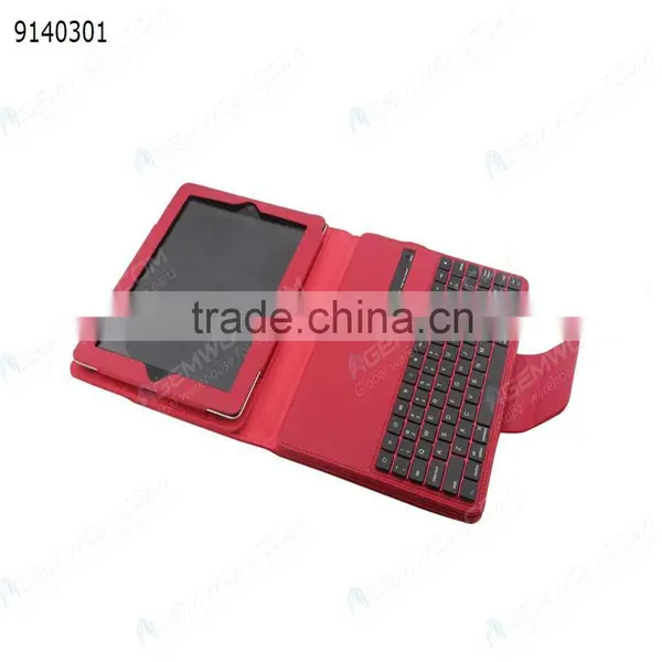 Bluetooth Keyboard for IPad2/3/4,red Removable Plastic Keyboard With Synthetic Leather Case photo-4