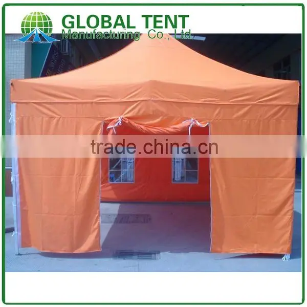 Aluminum Pop Up Tent 4x4m ( 13ft X 13 Ft) With Orange Canopy & Valance(Unprinted), 4 Full Walls With Windows & Door photo-3