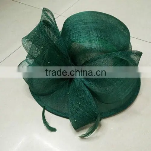 Hot Sale Green Sinamay Fabric Kentucky Derby/Races Hat For Women photo-2