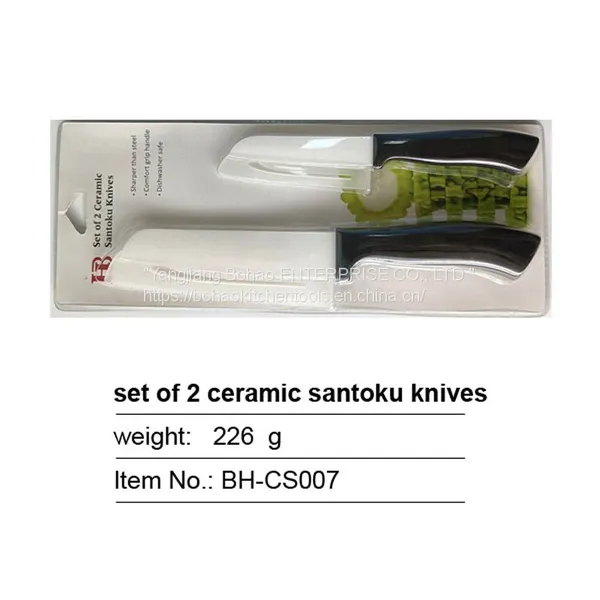 2 Piece Ceramic Santoku Knife Set