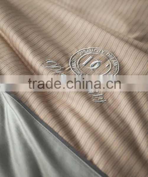 Golden Color Egyptian Cotton Flat Bed Sheet 6 Pcs Comforter Set for Middle East Embroidery Bedding Set photo-4