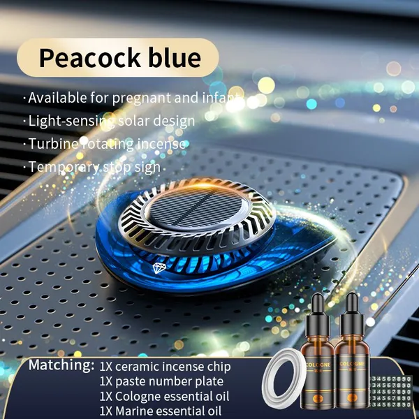 2022 Luxury Solar Power Rotate Aroma Car Perfume Diffuser Scent Air Freshener Aromatherapy Hidden Temporary Phone Number Interior Accessories photo-4