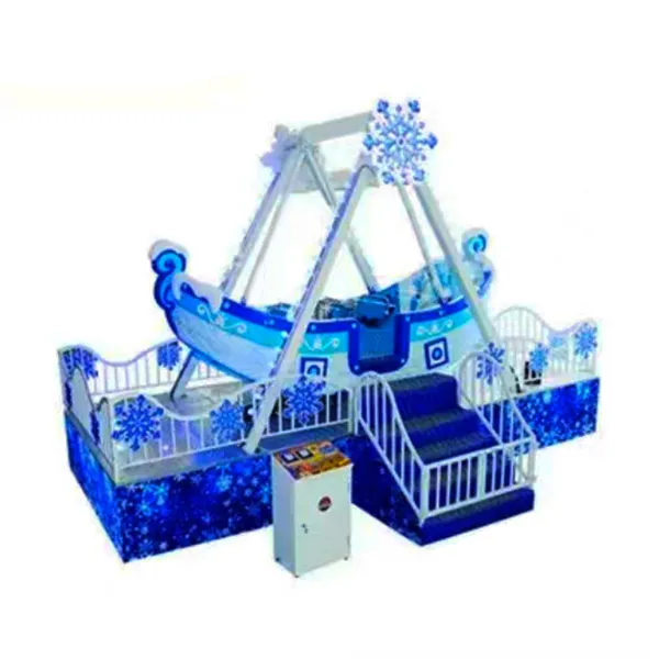 Real Outdoor Hot Fun Small Kiddie Ride Pirate Ship Children Home Playground photo-2