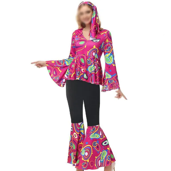 Hippie Costume Disco Nightclub Women Sexy Retro Cosplay Hippie Costume photo-3