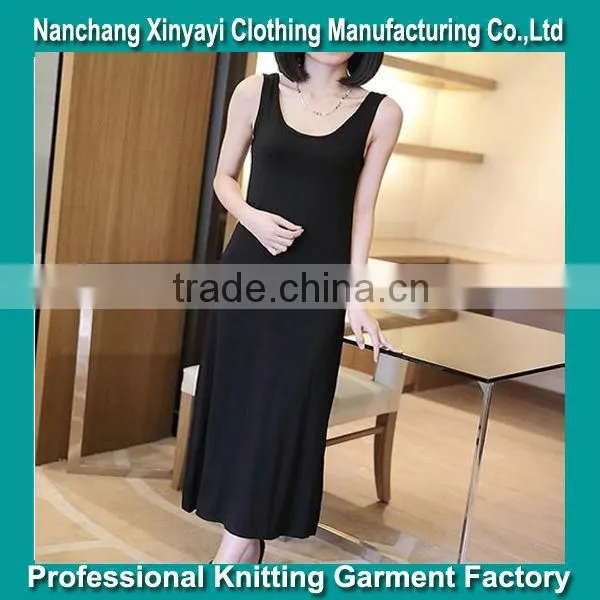 2014 Summer New Black Condole Belt Dress 100% Cotton Cheap Young Lady Dresses From China