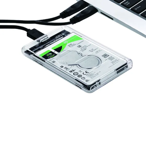 2.5 Inch Transparent HDD SSD Case With USB 3.0 Type C External Laptop SATA Hard Drive Disk Enclosure photo-2
