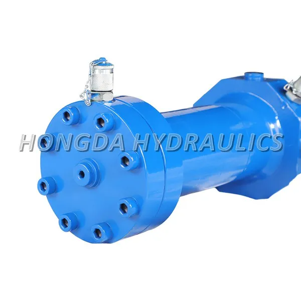Non-standard Hydraulic Cylinders for Elevators and Freight Lifts, Flange Type Double-ear Telescopic Engineering Hydraulic Cylinders. photo-4