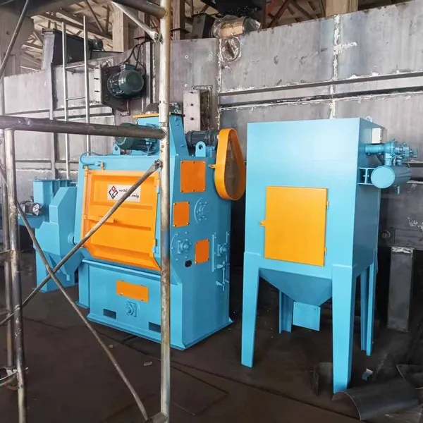 Tumble Belt Shot Blasting Machine to India / Q326 / 200kg / Crawler Type / Rubber Belt photo-4