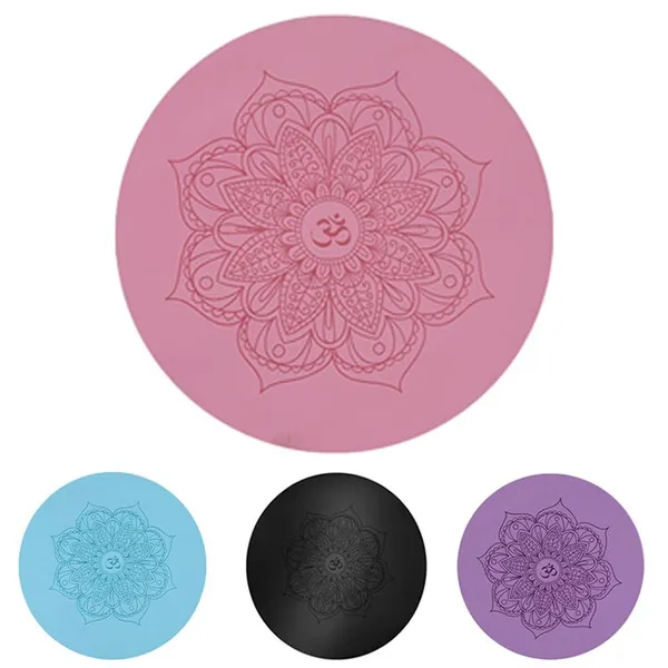 Premium PU and Natural Rubber Round Yoga Mat With Cushion Support photo-2