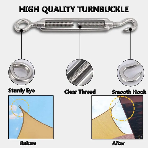 Factory Open Body Stainless Steel Eye Hook Turnbuckle Wire Rope Tensioner Adjustable Turnbuckle photo-4