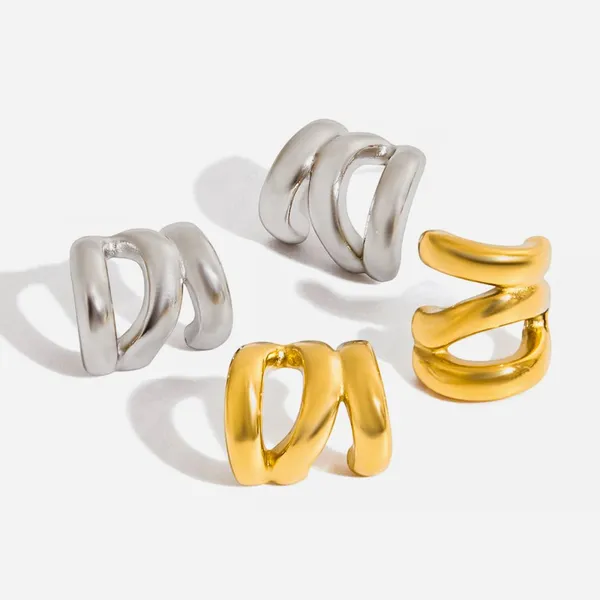 Tarnish Resistant Gold Plated Earrings - High Quality Stainless Steel Fashion Jewelry photo-2