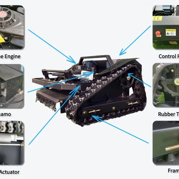 Fruit Tree Rows Vegetation Maintenance Vigorun VTLM800 Remote Manipulation Tracked Lawnmower for Sale photo-5