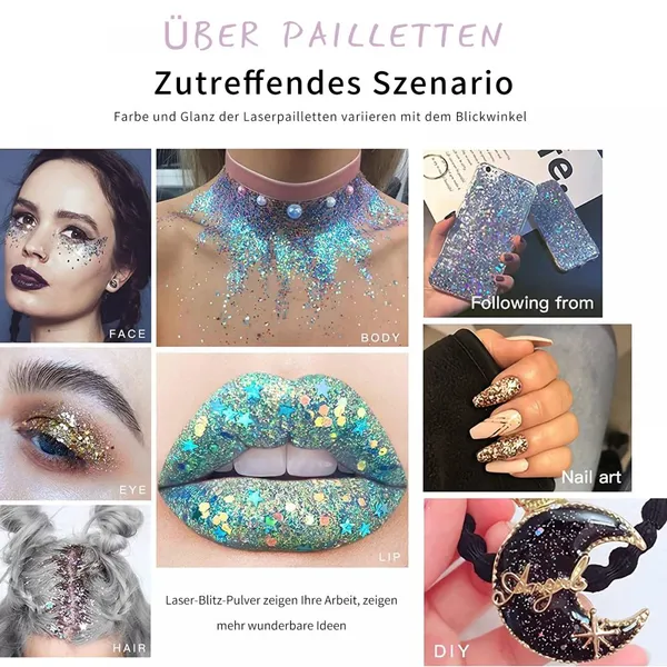 Glitter Powder/ Gold and Silver Powder/ Silver Glitter Powder/Scallion Powder/Carnival Makeup Products photo-5