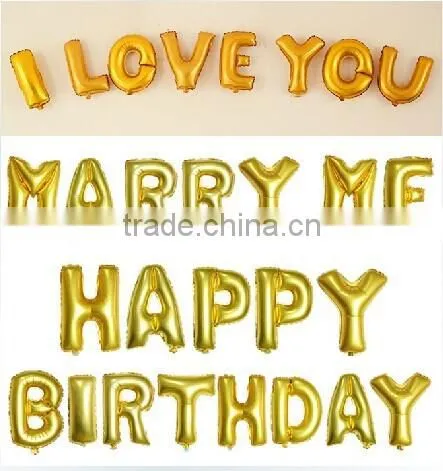 High quality printed balloon, silver/gold foil/aluminum balloon, helium foil letter balloon