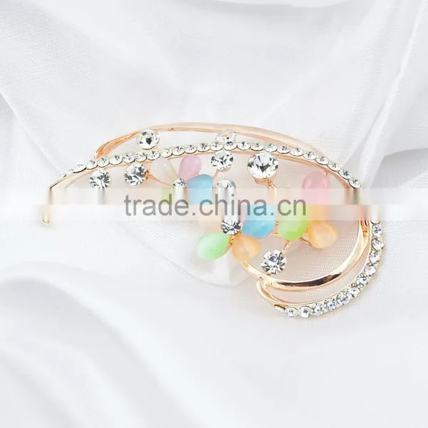 Manufacturers Rhinestone Feather Brooches Wholesale Beautiful Flower Brooch photo-2