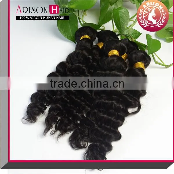 Raw Human Hair Big Promotion for Christmas! Remy Hair 6A Grade Indian Hair Weave Deep Wave photo-2