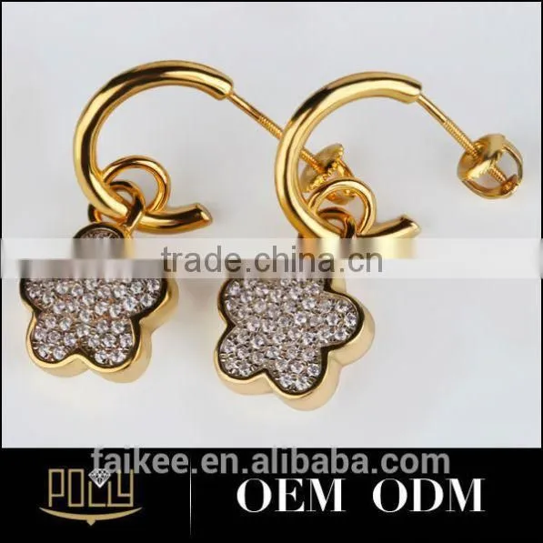 Women New Fashion Natural Ziron 925 Sterling Silver Turkish Gold Earring photo-4