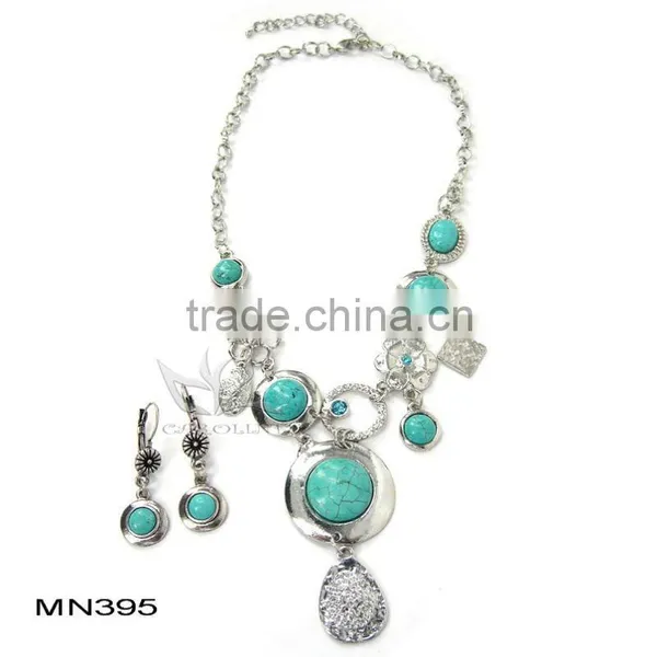 2011 Fashion Natural Stone Necklace Turquoise Jewelry Sets