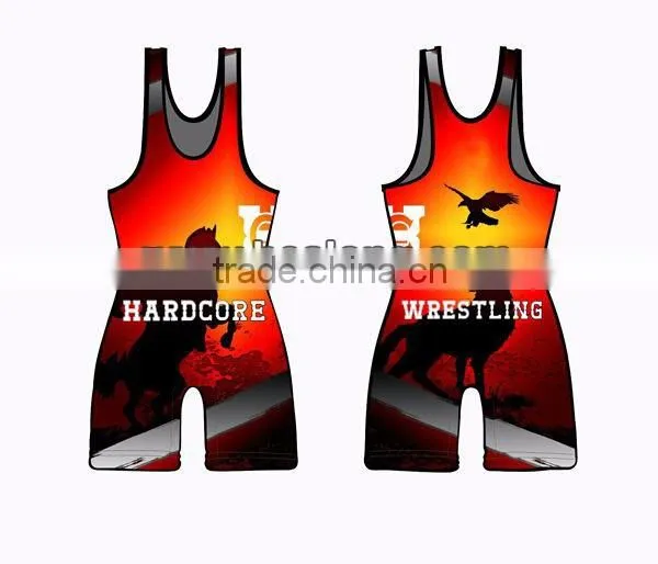 Low Price Sleeveless Youth Cheap Sublimated Wrestling Singlets for Sale Quality Choice photo-3