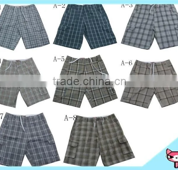 2015 In Stock Sample Summer Plus Size Shorts Men Checks Short