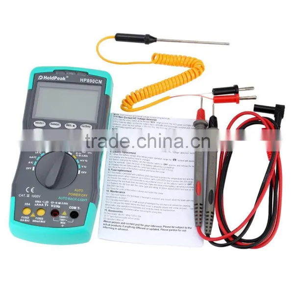 HoldPeak HP-890CN HP890CN LCD Digital Multimeter DMM With NCV Detector DC AC Voltage Current Meter Resistance Diode Capaticance photo-6