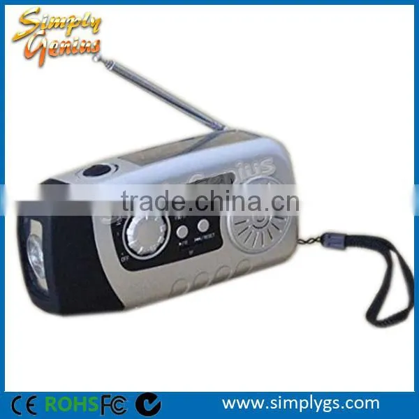 (#1 Hand Crank Radio) 2000mah Solar Hand Crank Usb Mains Dynamo Led Flashlight photo-2