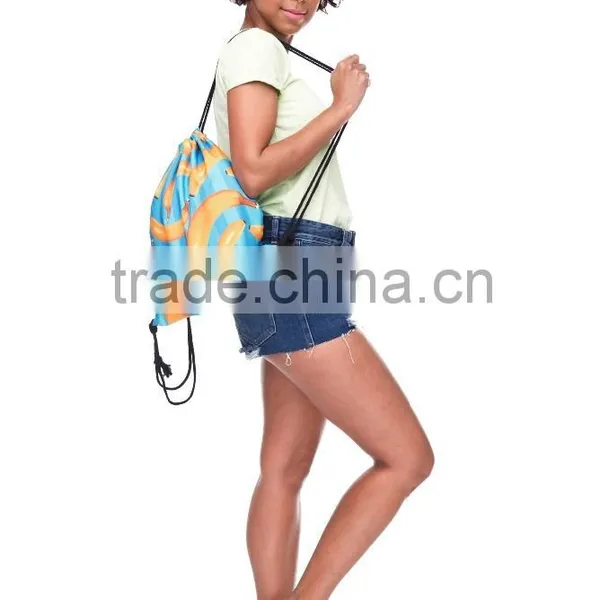 New Design 3D Printed Banana Custom Produce Blue Drawstring Bag photo-3