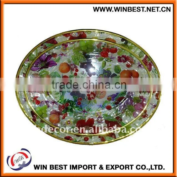Plastic Tray With Golden Trim