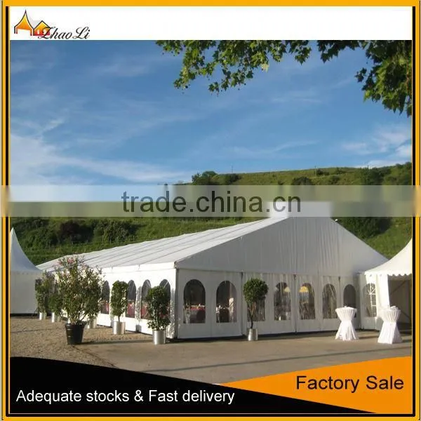Outdoor Clear Span Aluminum Frame PVC Tent With Decorative Linings and Sidewalls