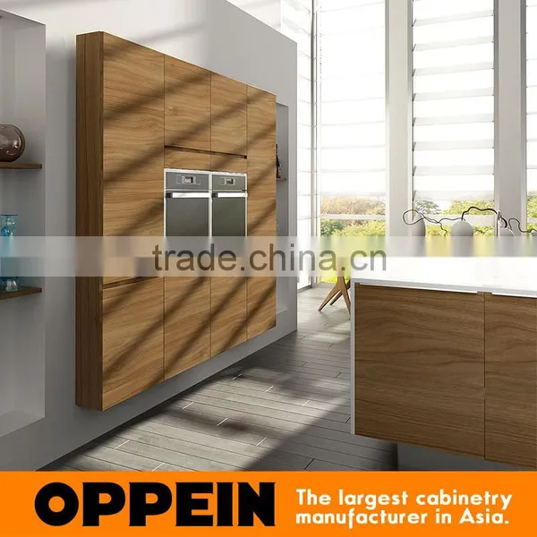 New Design Modern White and Wood Grain All-Island Whole Kitchen Cabinet Set photo-3
