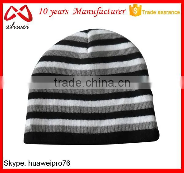 Blank for Logo Design Warm Men's Knit Slouch Hat Custom Knit Acrylic Beanie photo-6