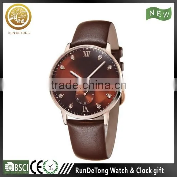 Small Second Quartz Stainless Steel Case Back Watch for Men