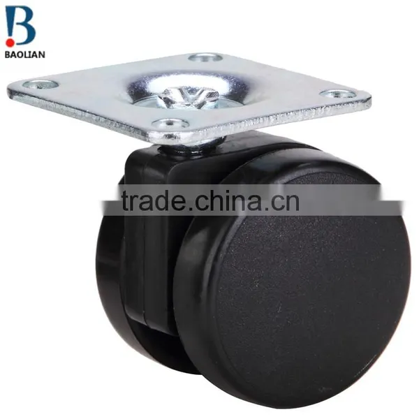 2016 Shenzhen Hot-sale 2 Inches Black Nylon Plate Swivel Plastic Furniture Caster Double Wheels for Suitcase photo-4