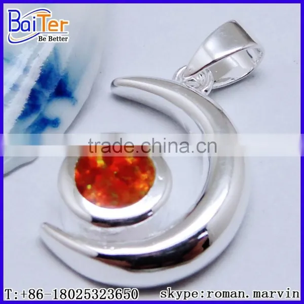 925 Sterling Silver Created Opal And Garnet Diamond Jewelry Pendants And Charms photo-4