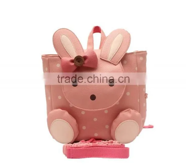 Korea Brand PU Material Little Rabbit Pattern Anti-lost Children Backpack Bag photo-2