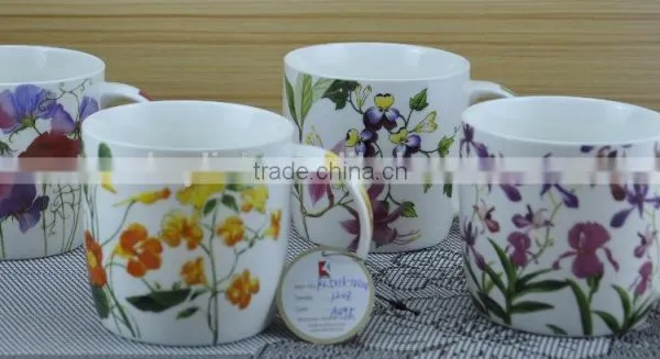 11OZ Garden Butterfly Design Full Decal Print Coffee Cups, Shiny Surface Porcelain Mug, KL5004-10687 photo-6
