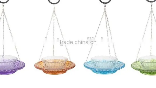 Hobnail Glass Bird Feeding Bowl photo-3