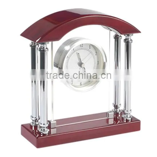 Arched top fashion wooden table clock mechanical table clock