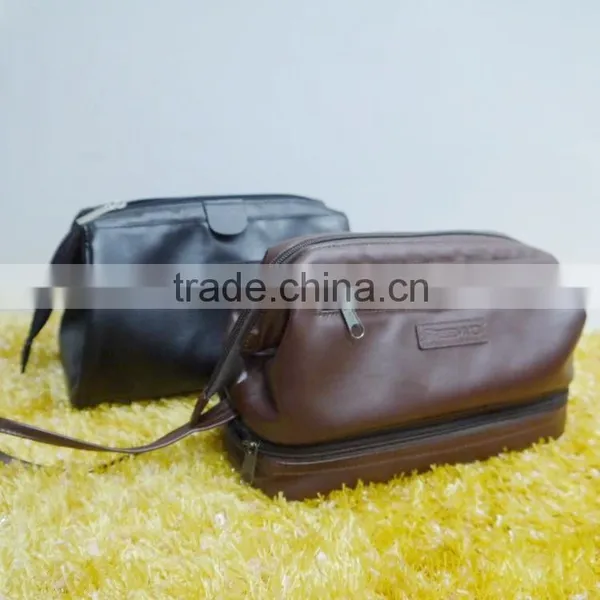 Made in China Cosmetic Bag Fashion Men's Toiletry Bag Retro PU Bag
