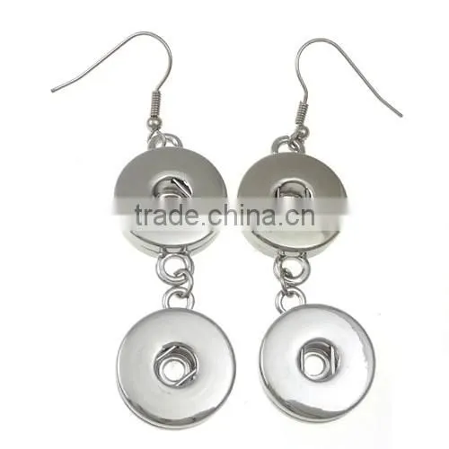 Cheap Snap Button Jewelry Woman Rhinestone Button Earrings Round Button Wholesale