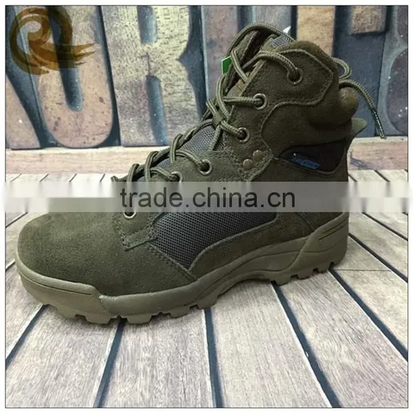 Wholesale Leather Khaki Outdoor Waterproof Ankle Army Military Tactical Boots photo-2