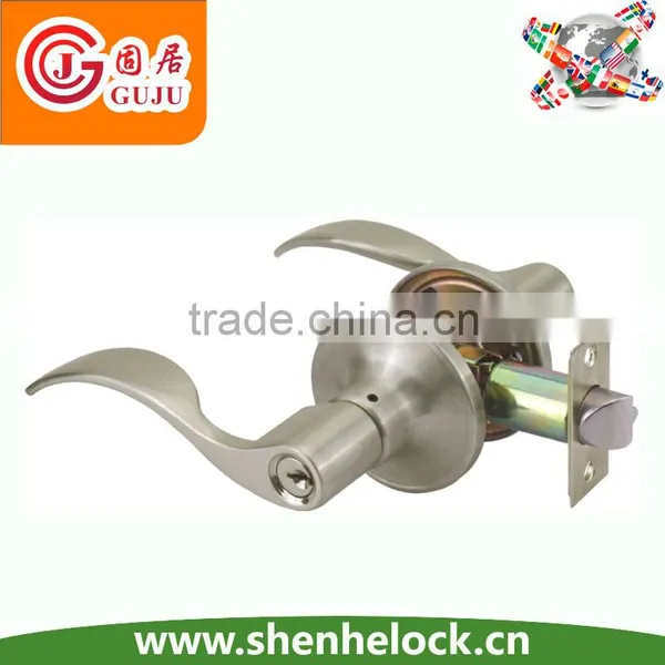 North America Style Residential Brass Grade 3 Door Grip Handle Lockset Tubular Lever Lock photo-3