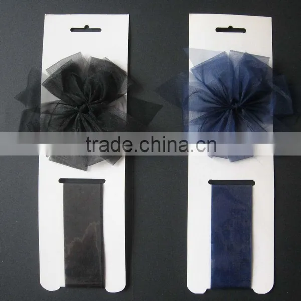 Sheer Ribbon Bow Black Navy