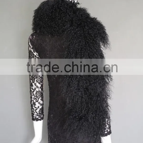 Fashion Girl's Scarf Tibet Lamb Fur Scarf Winter Scarf Oversized Fur Scarf Fashionable Real Fur Scarf photo-4