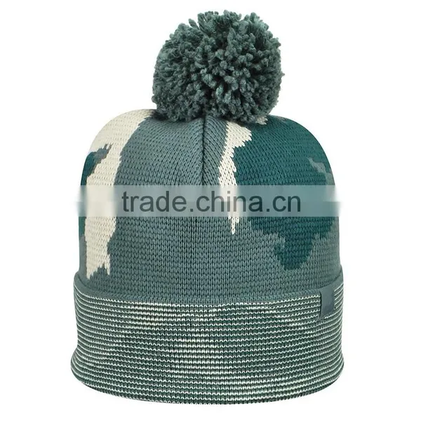 Custom Pompom Comfortable Knitted Beanie Knitted Cap photo-3