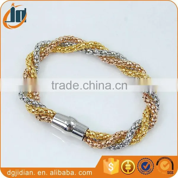 Stainless Steel Mesh Chain Bracelets,Gold Plated Mesh Magnetic Bracelets photo-4